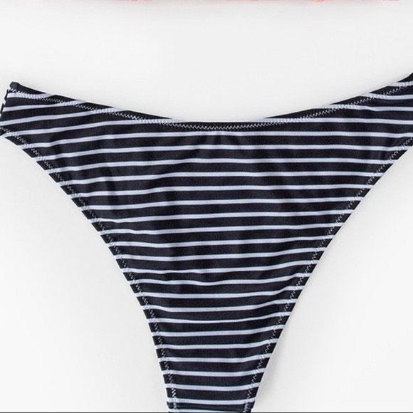 NWT CUPSHE Pink w/stripe bikini set - Picture 3 of 11